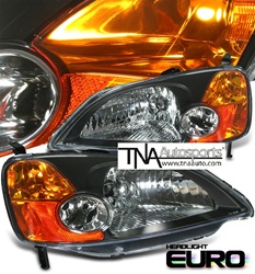 2001-2003 Honda Civic  JDM Headlights-Black