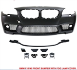 2011 - 2016 5-Series F10 Sedan M5 Style Front Bumper Conversion with Fog Cover PP