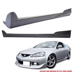 02-06 Acura RSX Mugen Style Side Skirts Skirt Unpainted Black PU