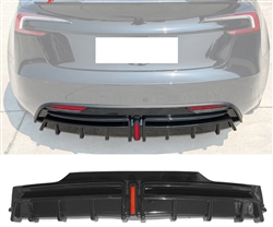 2024-2025 Tesla Model 3 Highland Gloss Black Rear Diffuser W/LED PP