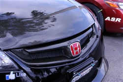 MG-STYLE CARBON FIBER FRONT GRILLE FOR 2006-2010 HONDA CIVIC 4DR JDM