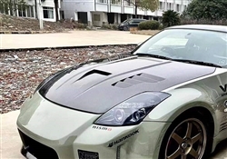 Carbon Fiber Hood Invader 3 Style for Nissan 350Z 2DR 03-06 ( veilside V3 style )