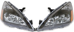 03 - 06 Honda Accord  05 - 06 Hybrid Black Housing Headlights