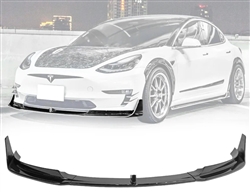 2017-2023 Tesla Model 3 V Style Gloss Black Front Bumper Lip 5PC PP