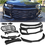 16-18 Chevy Camaro ZL1 Style Unpainted Front Bumper Cover Conversion w/ Lip