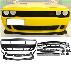 15-20 Dodge Challenger Front Bumper w/ Grille + HC Style Lip Unpainted PP
