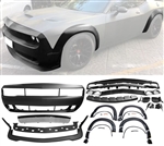 15-20 Dodge Challenger Hellcat Front Bumper & Lip +Demon Style Fender Flare