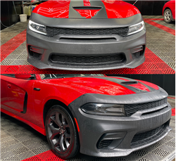 15-22 Charger PP Front Bumper w Widebody Upper Lower Grille Foglight Cover (srt hellcat style)