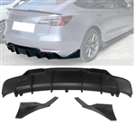 2017-2024 Tesla Model 3 Rear Diffuser with Aprons IK Style 3PC