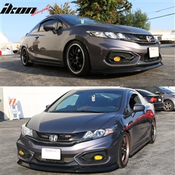 Fits 14-15 Civic 2DR Coupe IKON Style Front Bumper Lip Splitter - PU Urethane