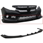 Fits 17-20 Honda Civic Hatchback 5Dr Sport Ikon V3 Style Front Bumper Lip - PU