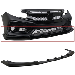 Fits 17-20 Honda Civic Hatchback 5Dr Sport Ikon V3 Style Front Bumper Lip - PU