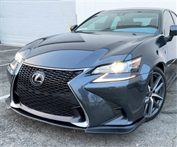 2016-2019 Lexus GS V2 Style Matte Black Front Bumper Lip Spoiler PP