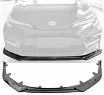 20-22 Toyota Corolla SE XSE 4D Gloss Black 3PC Front Bumper Lip