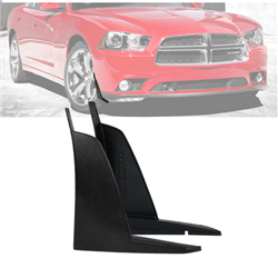 11-14 DODGE CHARGER RA FRONT BUMPER LIP SPLITTER WINGLETS PU