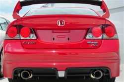 2006-2011 Honda Civic 4 Dr Mugen RR Dual Exhaust Rear Bumper Lip Spoiler Bodykit Polyurethane (With LED Light)(Please Email For LED Color Options)