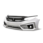 TT-STYLE FIBERGLASS  CARBON FIBER FRONT BUMPER FOR 2016-2020 HONDA CIVIC SEDAN