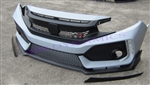 17-18 HONDA CIVIC 5DR TYPE-R STYLE FRONT BUMPER COVER+GRILL