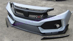 17-18 HONDA CIVIC 5DR TYPE-R STYLE FRONT BUMPER COVER+GRILL