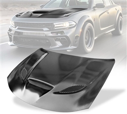 15-20 Dodge Charger SRT Style Hood Scoop Vent Black - Aluminum
