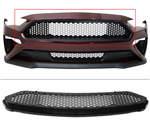 18-23 Ford Mustang Honeycomb Front Bumper Upper Grille Matte Black ABS