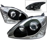 02-05 Honda Civic Si EP3 Projector Headlights Black (type rep)