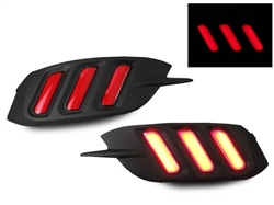 2016-2017 Honda Civic 4D Sedan Mustang Style LED Light Bar Rear Bumper Reflector Lights