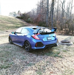 17-19 HONDA CIVIC 5DR TYPE-R REAR TRUNK LID SPOILER PAINTED BLUE B593M