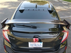 17-18 HONDA CIVIC 5DR TYPE-R REAR TRUNK LID SPOILER RED+BLACK CARBON FIBER CENTER & PAINTED SIDE WING