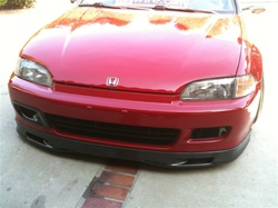 Xcessmotors Spoon Style Front Bumper Lip + Slim Window Visors – For 92-95 Honda Civic Hatchback - View #2